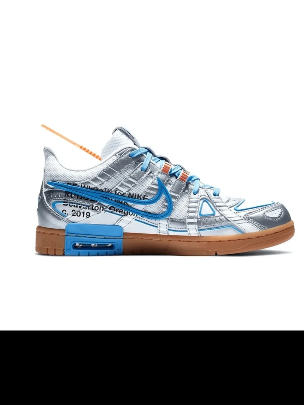 Nike Silver, Light Blue & Orange Low-Top Sneakers